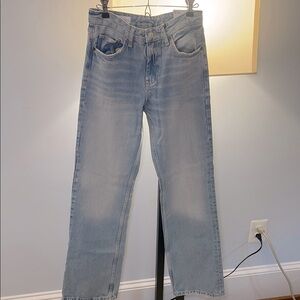 Zara women’s lightly distressed Wide Leg Jeans NWT size 4 / 36 EUR